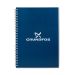 A5 Notebook with blue front cover.