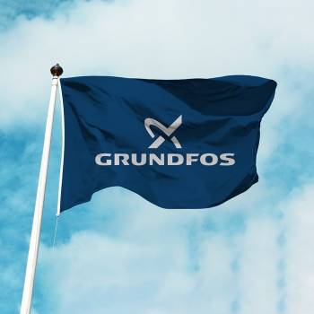 Grundfos flag, 200 x 145 cm.