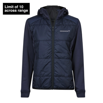 Hybrid stretch hooded jacket, women Navy